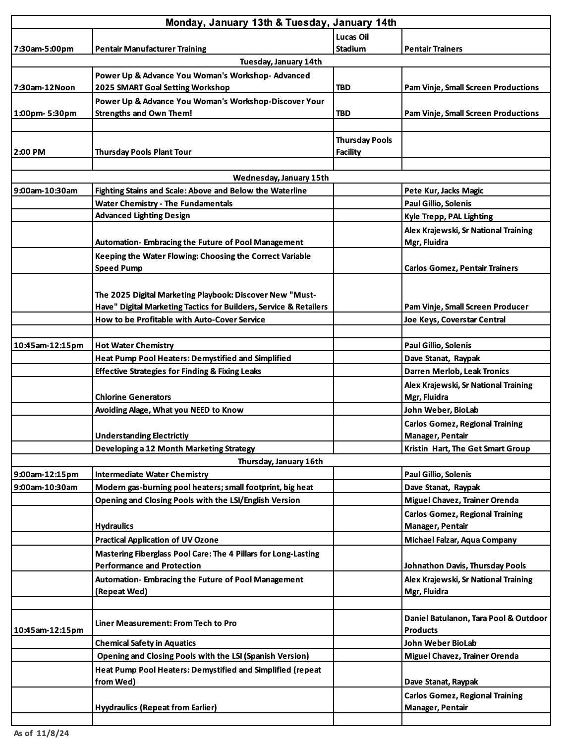 Ed Schedule Web site