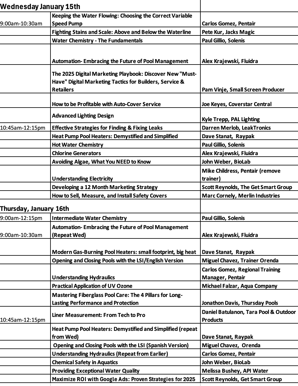 Educatin Schedule Web